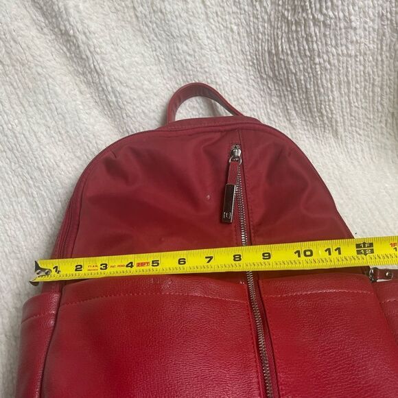 Tutilo Synthetic leather & Nylon Red padded Backpack gold tone hardwares . main image 7